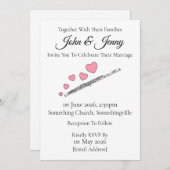 Fluitbruiloft uitnodiging fluitist muzikanten (Voorkant / Achterkant)