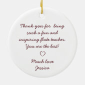 Fluitdocent  kerstcadeau Ornament (Achterkant)