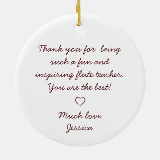 Fluitdocent  kerstcadeau Ornament (Achterkant)