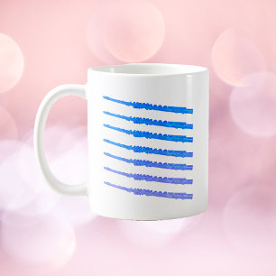 fluiten blauw ombre patroon koffiemok