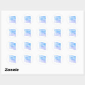 fluiten blauw ombre patroon ronde sticker (Vel)