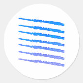 fluiten blauw ombre patroon ronde sticker (Voorkant)