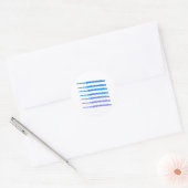 fluiten blauw ombre patroon ronde sticker (Envelop)