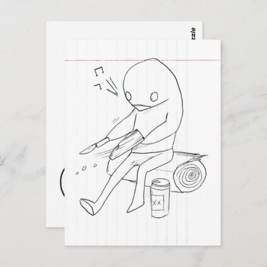 fluiten, fluiten en drinken van bier briefkaart (Voorkant / Achterkant)