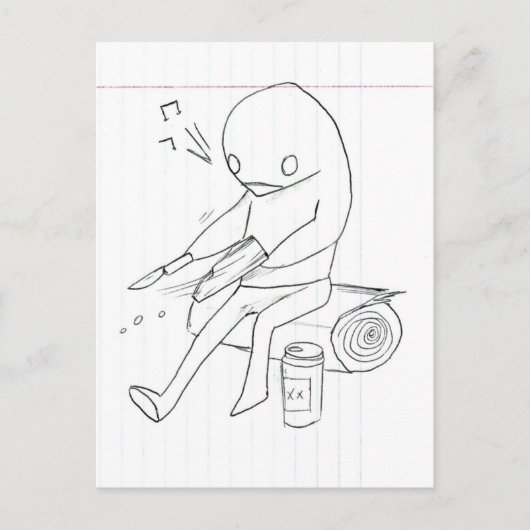 fluiten, fluiten en drinken van bier briefkaart (Voorkant)