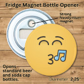 Fluitend Gezicht met Lachende Ogen Button Flesopener