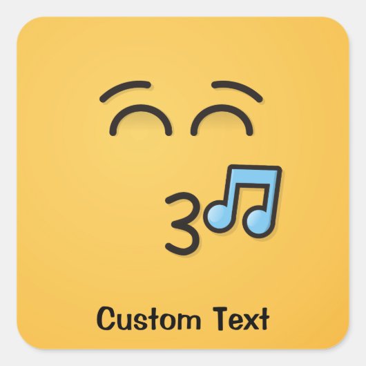 Fluitend gezicht met lachende ogen Classic Round S Vierkante Sticker (Voorkant)