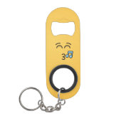 Fluitend Gezicht met Lachende Ogen Mini Flessenopener (Voorkant)
