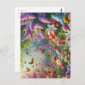 Fluitende bloem briefkaart (Voorkant / Achterkant)