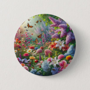 Fluitende bloem ronde button 5,7 cm