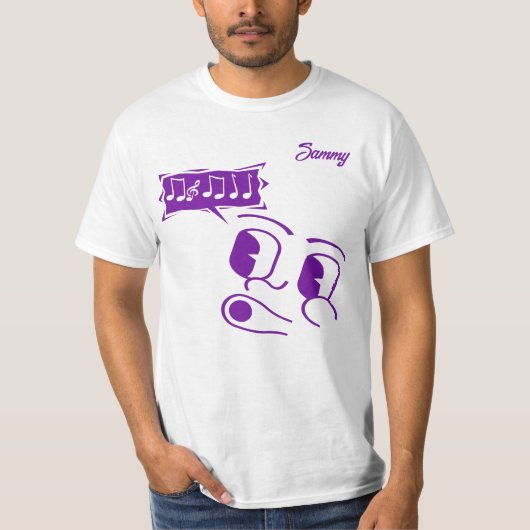Fluitende Cartoon Gezicht  Mannen T-shirt (Voorkant)