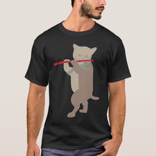 Fluitende Kat  Fluit  2 T-shirt (Voorkant)