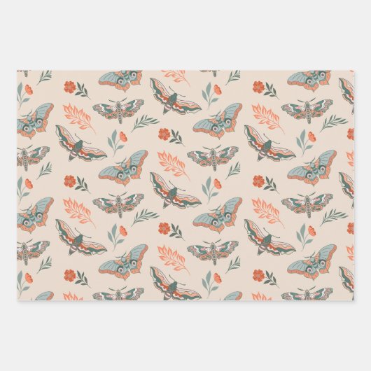 Fluitende momenten: Moth Magic Inpakpapier Vel (Voorkant 3)