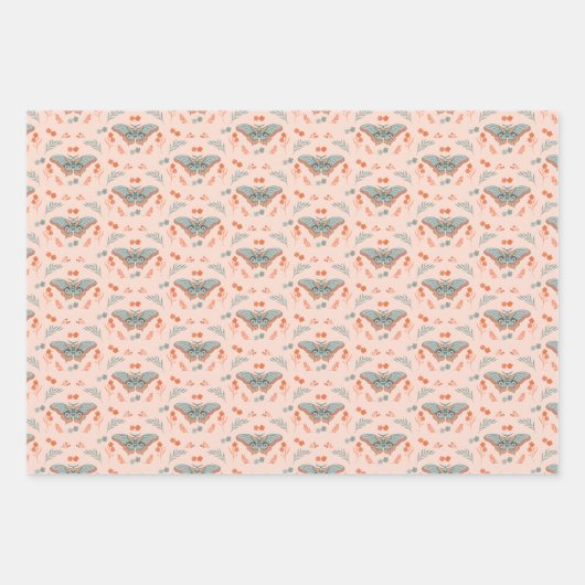 Fluitende momenten: Moth Magic Inpakpapier Vel (Voorkant)