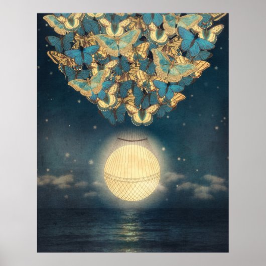 Fluitende Moonrise Poster (Voorkant)