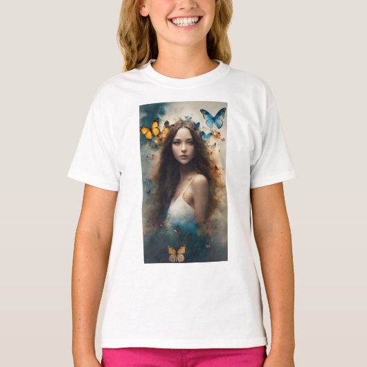 Fluitende nostalgie: vlinder collage T- T-shirt (Voorkant)