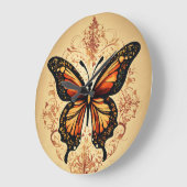 "Fluitende tijd: vlinderprint wandklok" Grote Klok (Hoek)