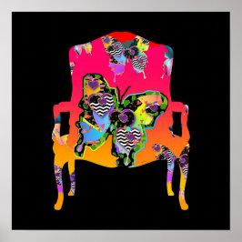 Fluitende vlinders fauteuil poster