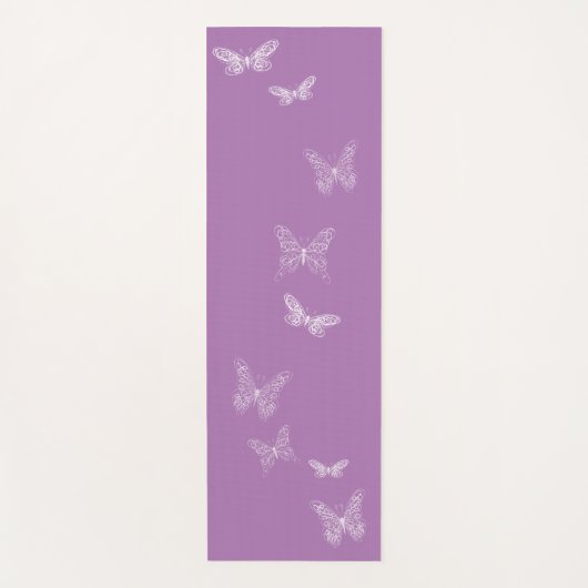 Fluitende vlinders Paarse yogamat (Voorkant)