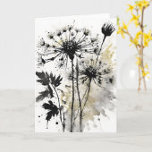 Fluitenkruid - Aquarel bloemen Kaart (Gele Bloem)