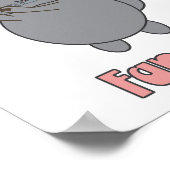Fluitfanaat Roze Grijze Kat Grappig Poster (Hoek)