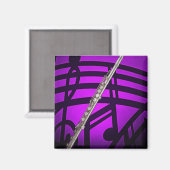 Fluitfluitist muzikant vierkante magneet (Voorkant / Achterkant)
