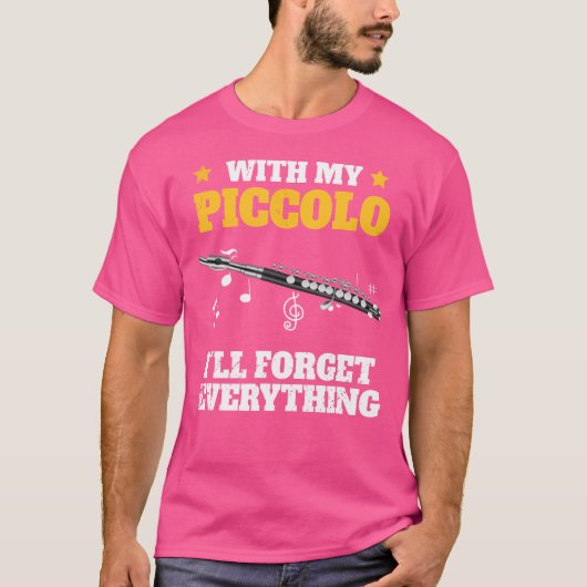 Fluitist Funny Piccolo Fluit Speler T-shirt (Voorkant)