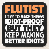 Fluitist Ik probeer dingen grappig te maken gezegd Kartonnen Onderzetters (Voorkant)