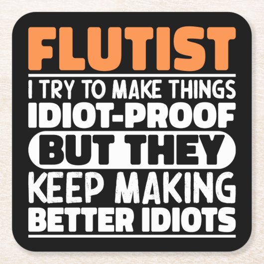 Fluitist Ik probeer dingen grappig te maken gezegd Kartonnen Onderzetters (Voorkant)