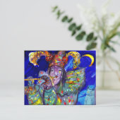 FLUITIST IN BLAUW carnavalsmasker Uitnodiging Briefkaart (Staand voorkant)