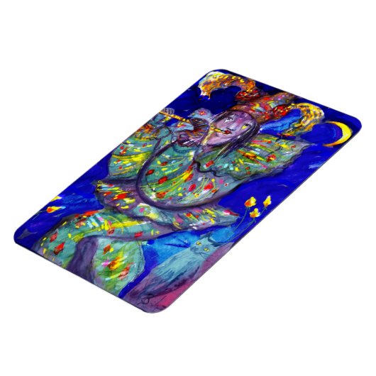 FLUITIST IN BLAUW / Venetiaanse Carnavalsnacht Magneet (Linkerzijde)