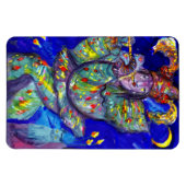 FLUITIST IN BLAUW / Venetiaanse Carnavalsnacht Magneet (Horizontaal)