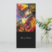 FLUITIST PORTRET Masqueradefeestprogramma Kaart (Staand voorkant)