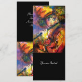 FLUITIST PORTRET Masqueradefeestprogramma Kaart (Voorkant / Achterkant)