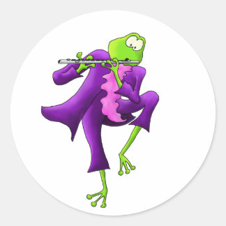 fluitkikker ronde sticker