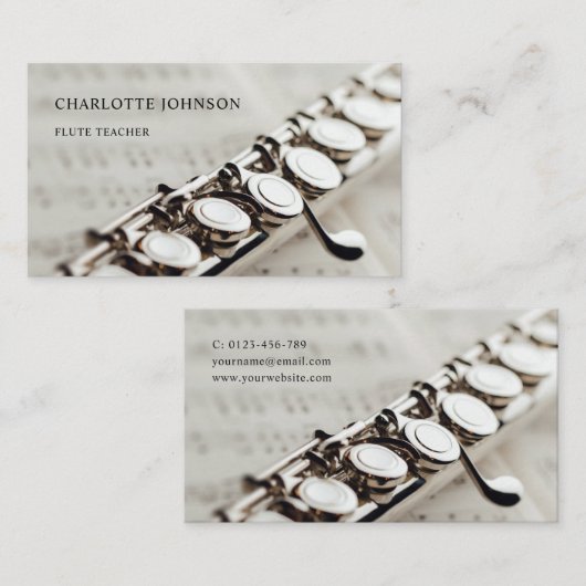 Fluitleraar Modern Professioneel Visitekaartje (Voorkant / Achterkant)