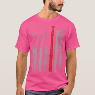 Fluitmuziek Amerikaanse vlag Grappig ontwerp voor T-shirt