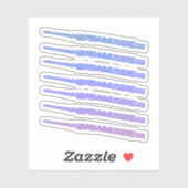 Fluitmuziek Roze Blauw Paarse Sticker (Vel)