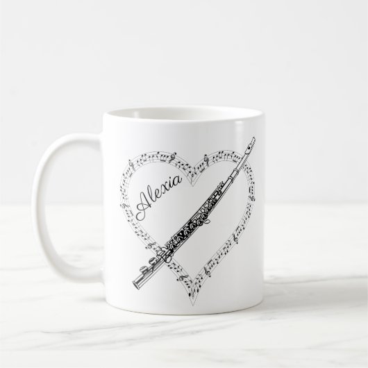 Fluitmuzieknotities koffiemok (Links)
