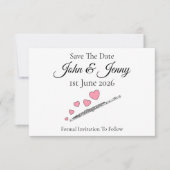 Fluitmuzikant bruiloft Save the Date (Voorkant)