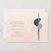 Fluitrecital Abstract Roze & Marineblauw Goud Kaart (Voorkant)