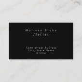 fluitscript op faux glitter visitekaartje (Achterkant)