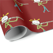 Fluitspelende Stickman Cadeaupapier (Rol Hoek)