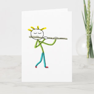 Fluitspelende Stickman Kaart