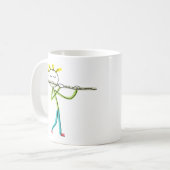 Fluitspelende Stickman Koffiemok (Voorkant links)