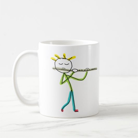 Fluitspelende Stickman Koffiemok (Links)