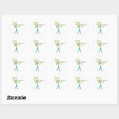 Fluitspelende Stickman Ronde Sticker (Vel)