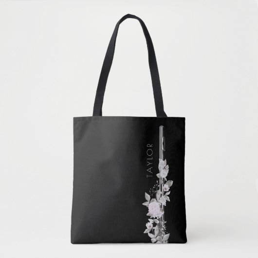 fluitspeler bloemendecor tote bag (Voorkant)