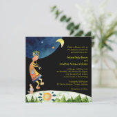 Fluitspeler Kokopelli zuidwestelijke bruiloft Kaart (Staand voorkant)