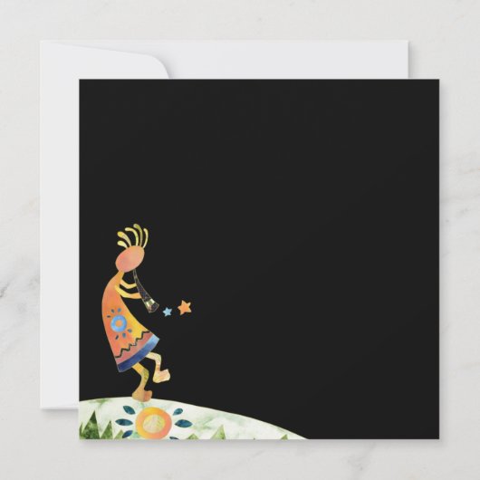 Fluitspeler Kokopelli zuidwestelijke bruiloft Kaart (Achterkant)